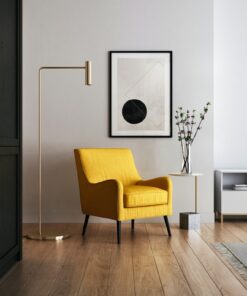 Framed poster prints styled on a living room wall